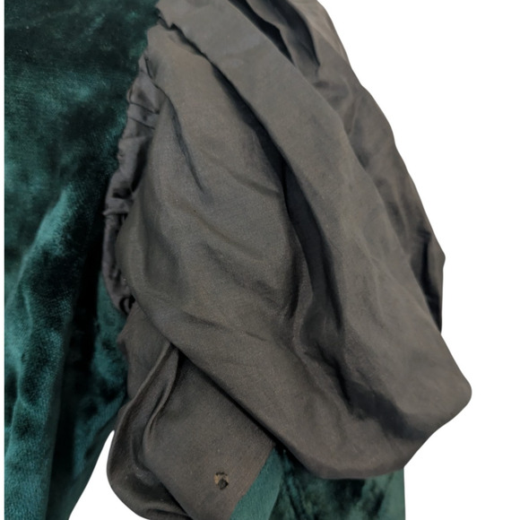 Antique Victorian 1890 Jacket Bodice Leg of Mutton Sleeve Velvet Double Breasted - Picture 15 of 16